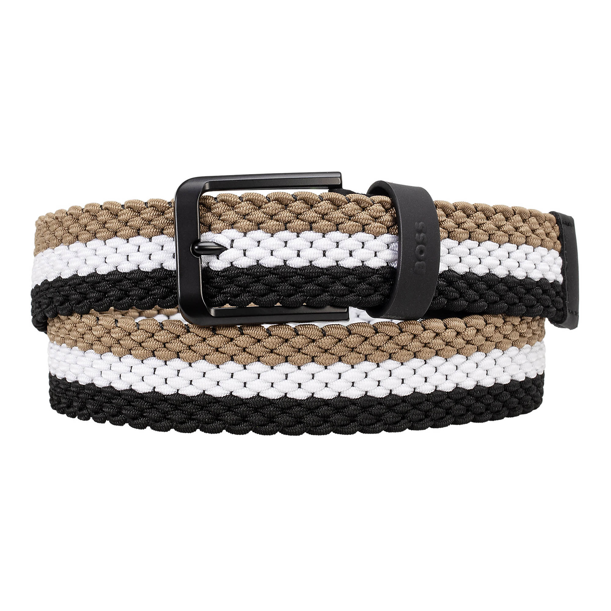 BOSS Vern WnE Go Sz35 Belt - Black, White & Gold - Image 2