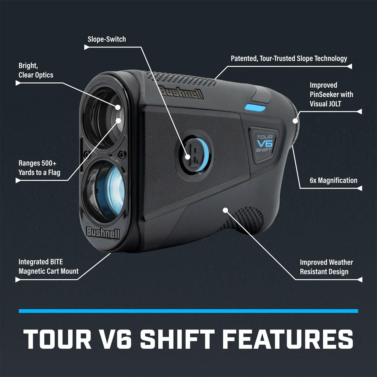 Bushnell Tour V6 Shift Golf Rangefinder - Black - Image 5
