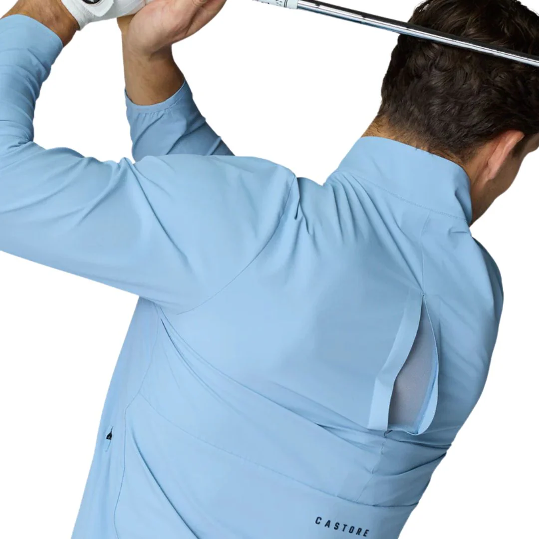 Castore Flex Woven 1/2 Zip Jacket (Sky Blue & Midnight Navy) - Image 4