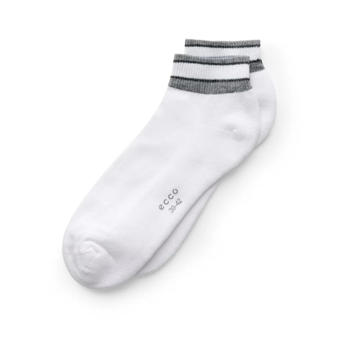 Ecco Retro Low-Cut Socks - 2 Pack - Bright White, Grey Melange & Solid Black - Image 2