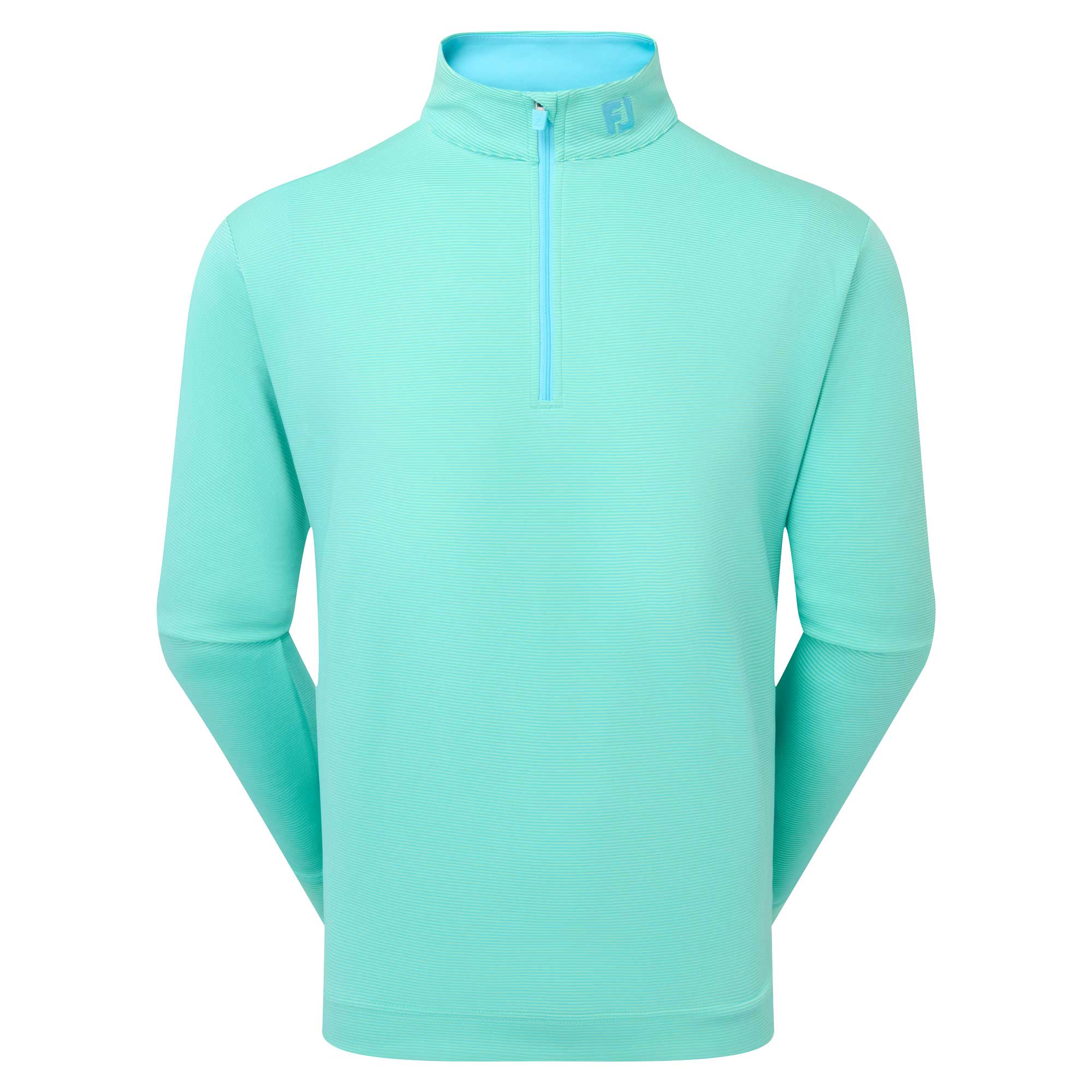 FootJoy Ottoman Stripe Chill-Out Quarter-Zip Pullover - Blue Reef
