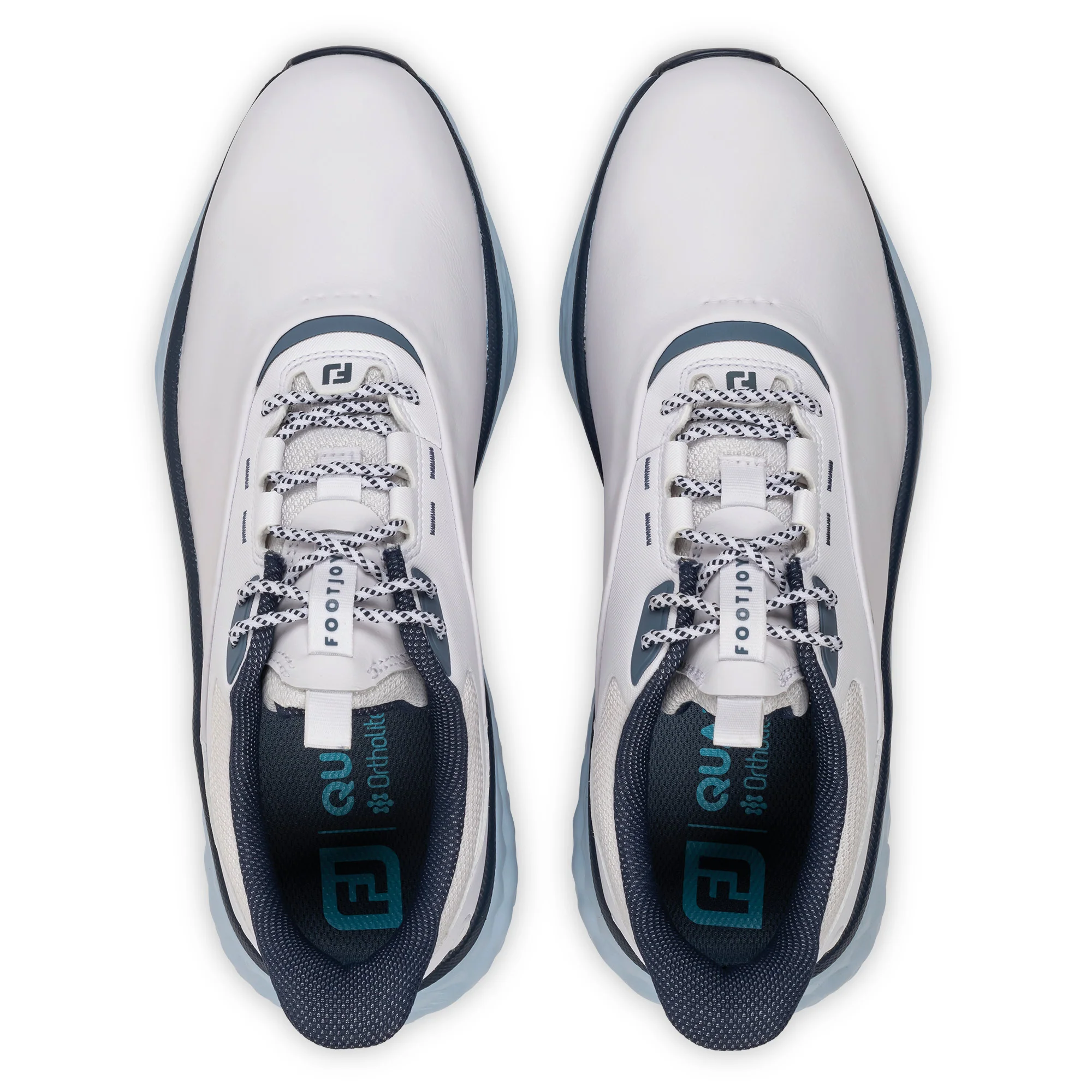 Footjoy Quantum Golf Shoes - White, Navy & Blue - Image 4