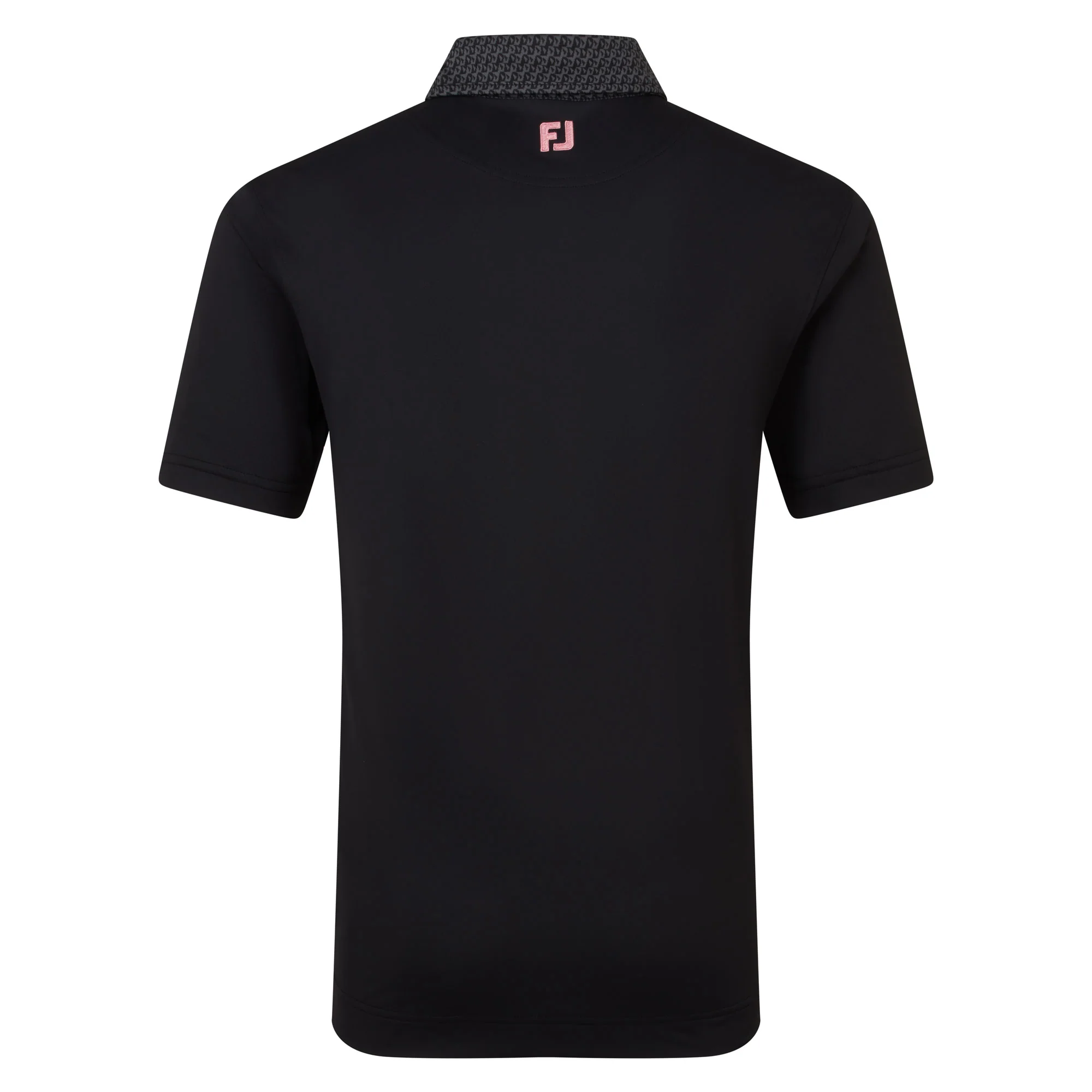 FootJoy Star Geo Trim Pique Golf Polo Shirt - Black - Image 2