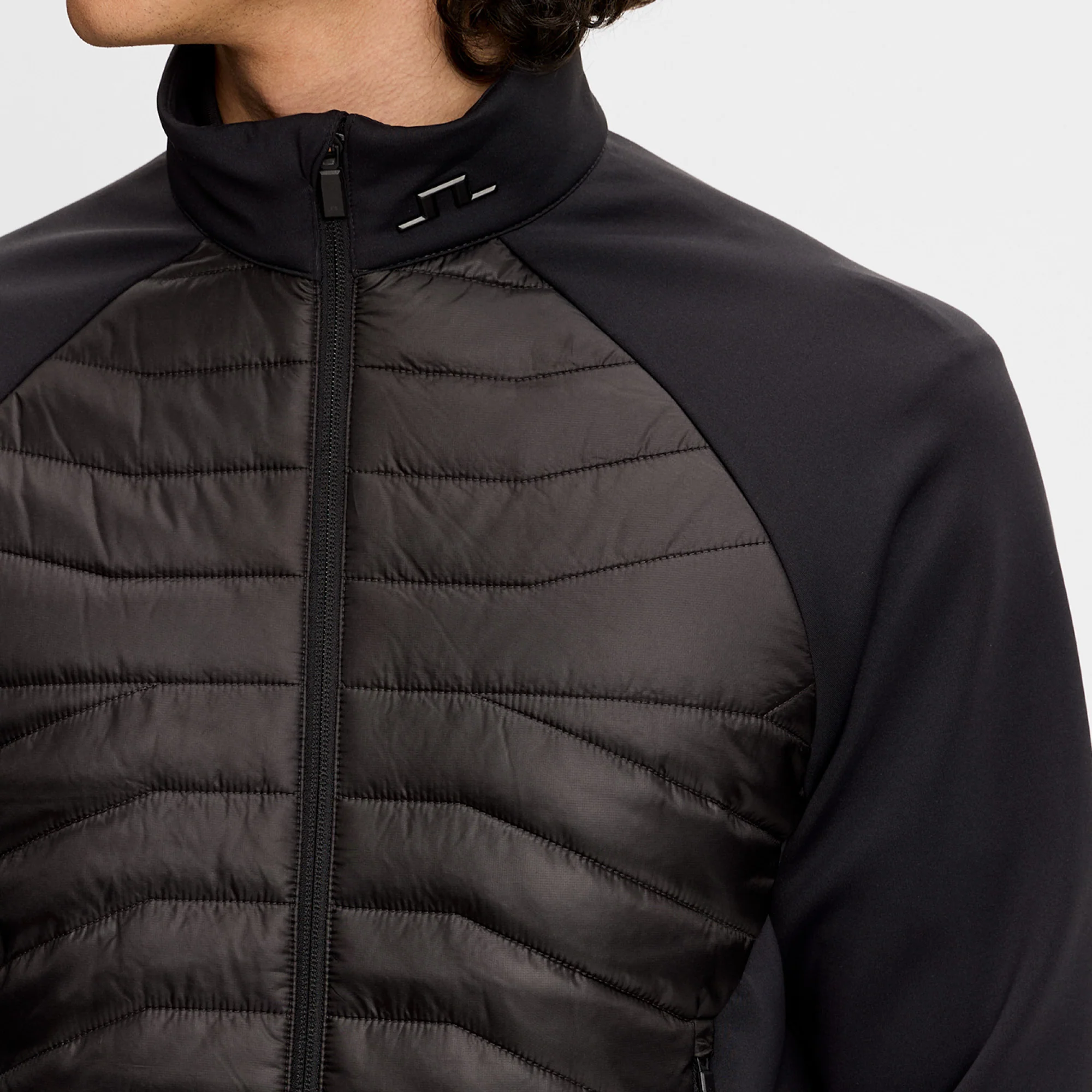 J Lindeberg Heyden Quilt Hybrid Jacket - Black - Image 5