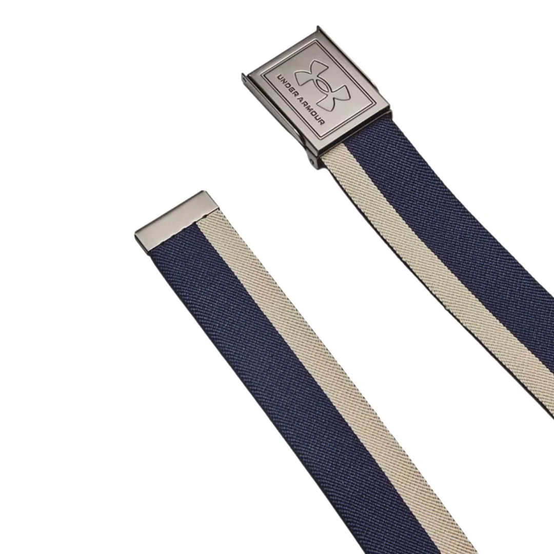 Men's UA Drive Stretch Webbing Belt - Navy & Khaki - Image 2