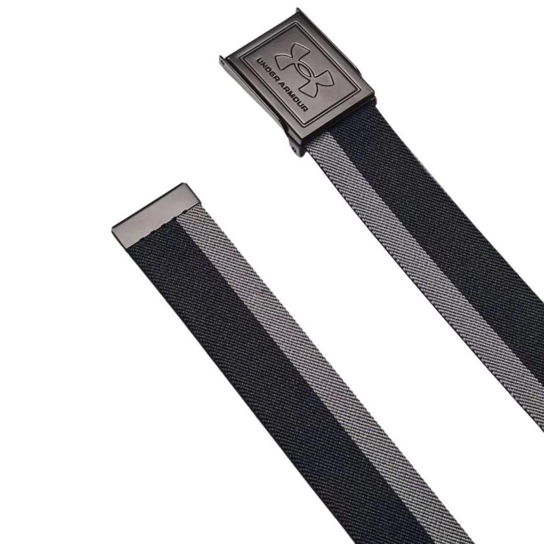 Men's UA Drive Stretch Webbing Belt - Black & Grey - Image 2