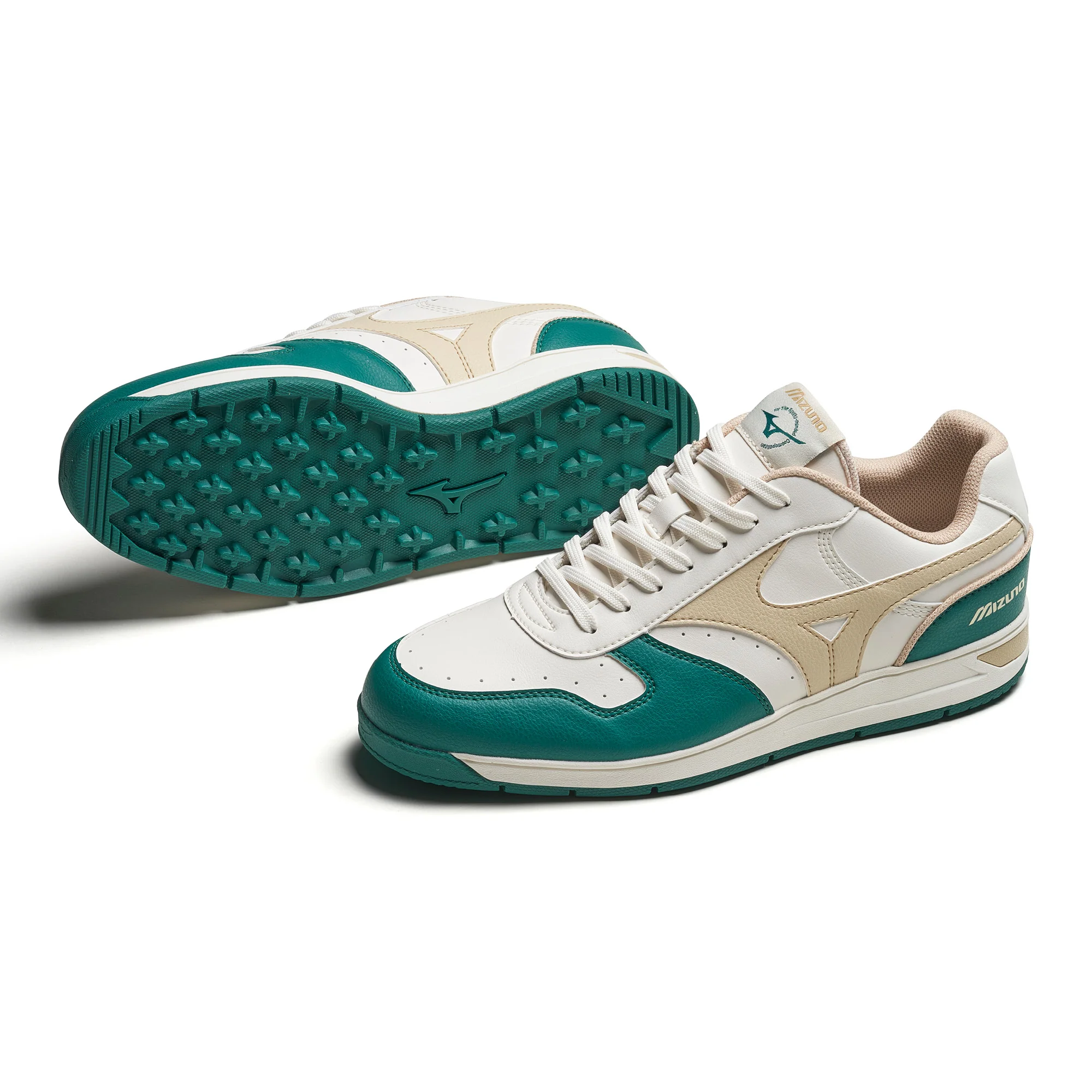 Mizuno City Wind GS Spikeless Golf Shoes - Alpine Green, Pale Khaki & Snow White - Image 3