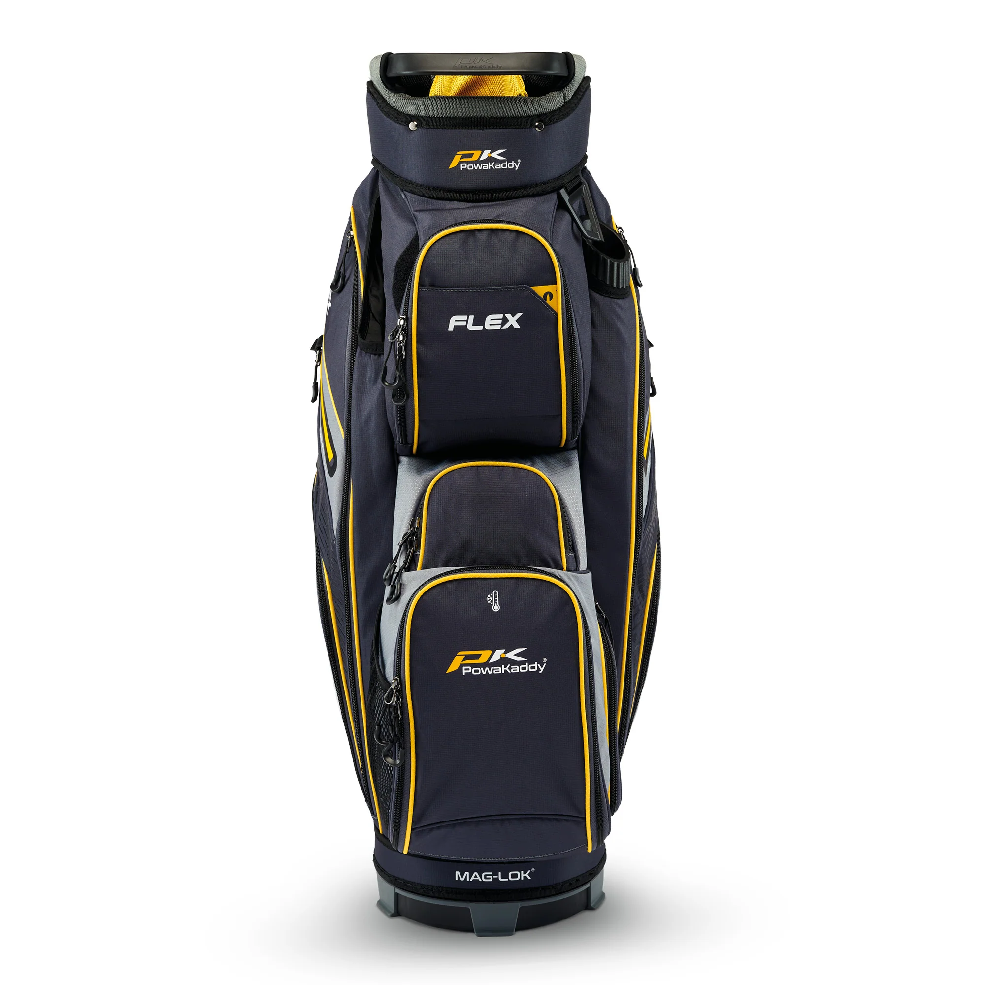 Powakaddy Flex Golf Cart Bag - Grey & Yellow - Image 3