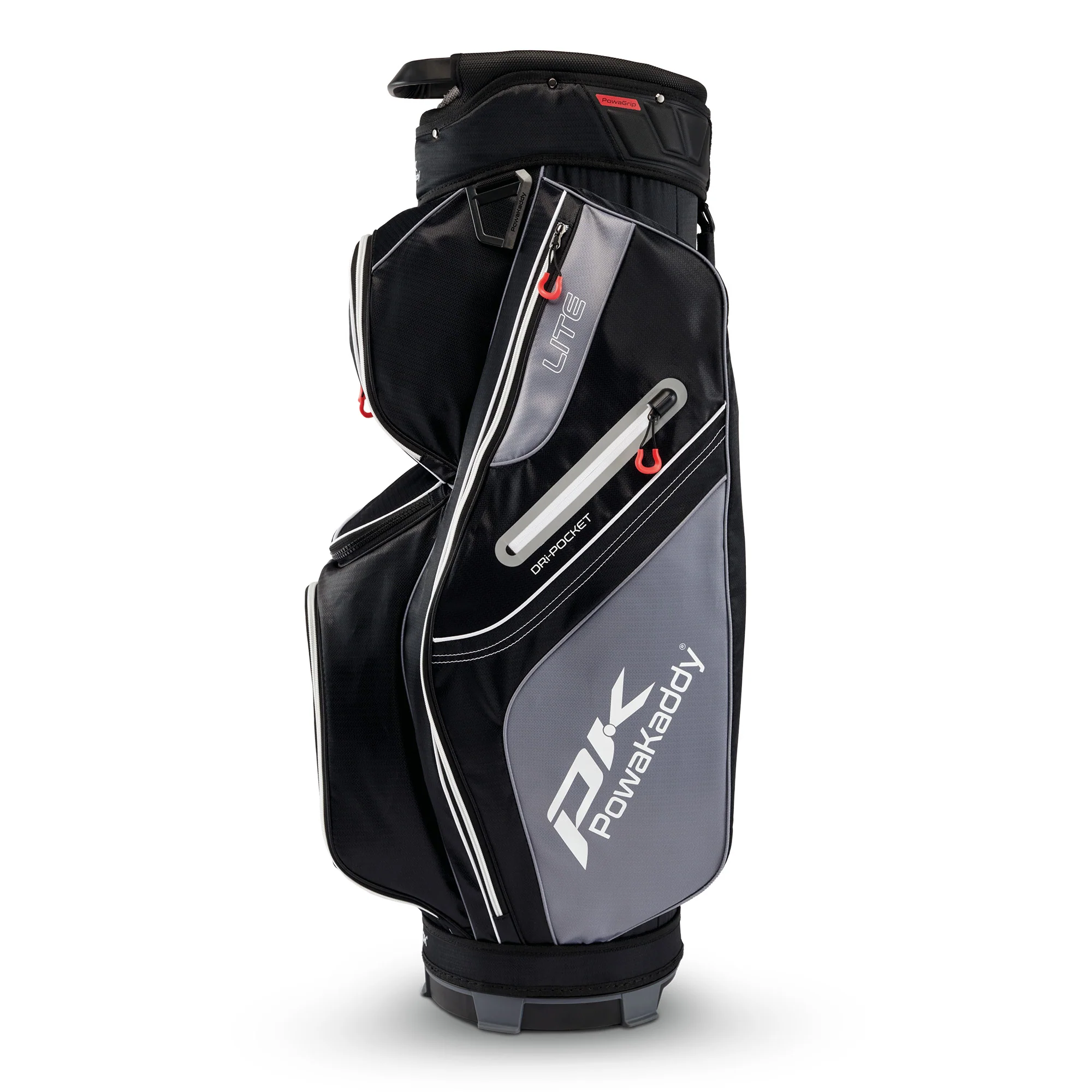 Powakaddy Lite Golf Cart Bag - Black with White & Red - Image 2