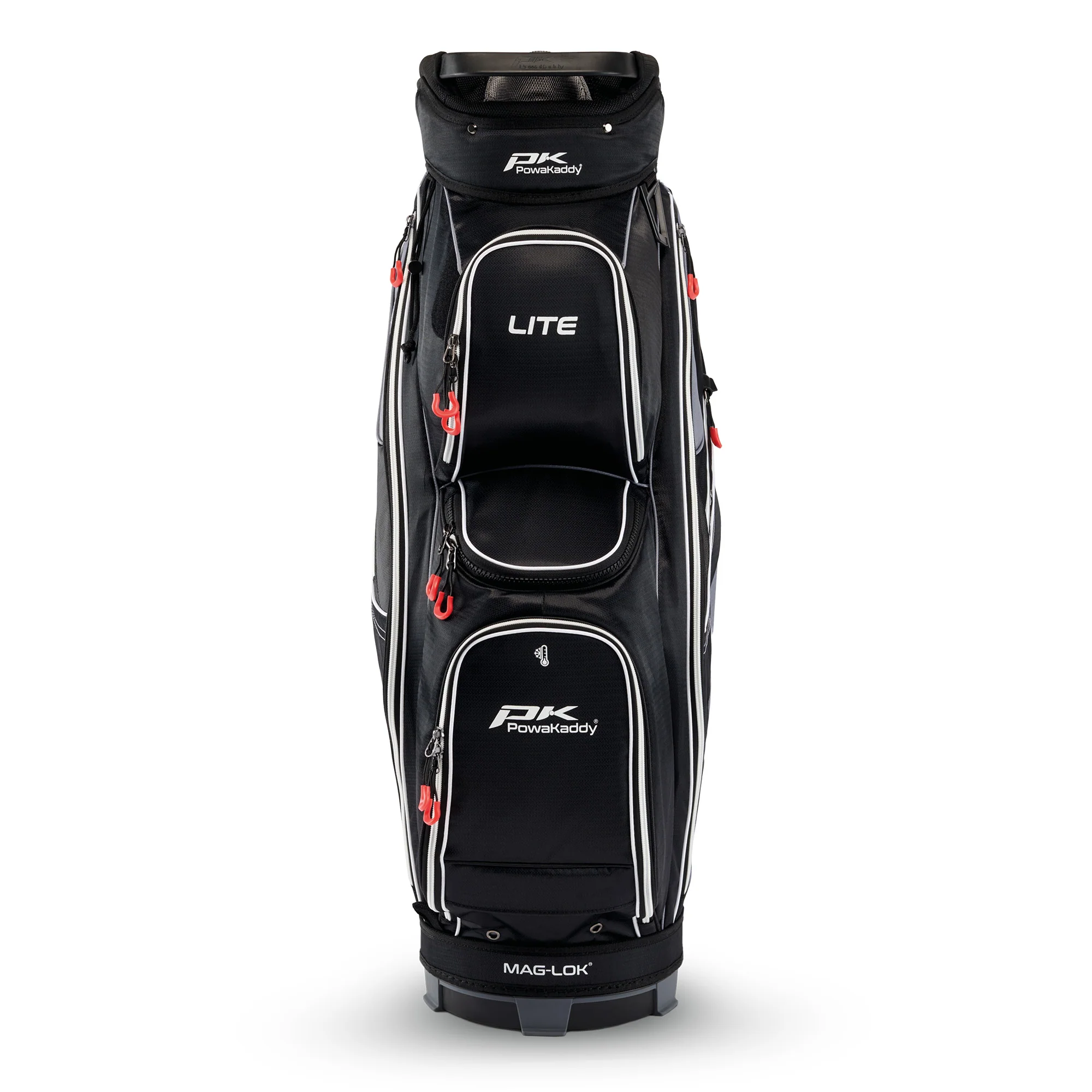 Powakaddy Lite Golf Cart Bag - Black with White & Red - Image 3