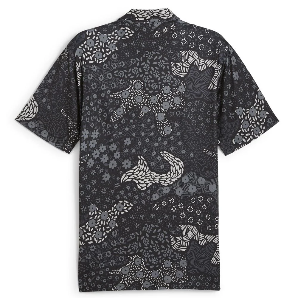 Puma Cloudspun Bloom Camo Polo (Puma Black) - Image 2