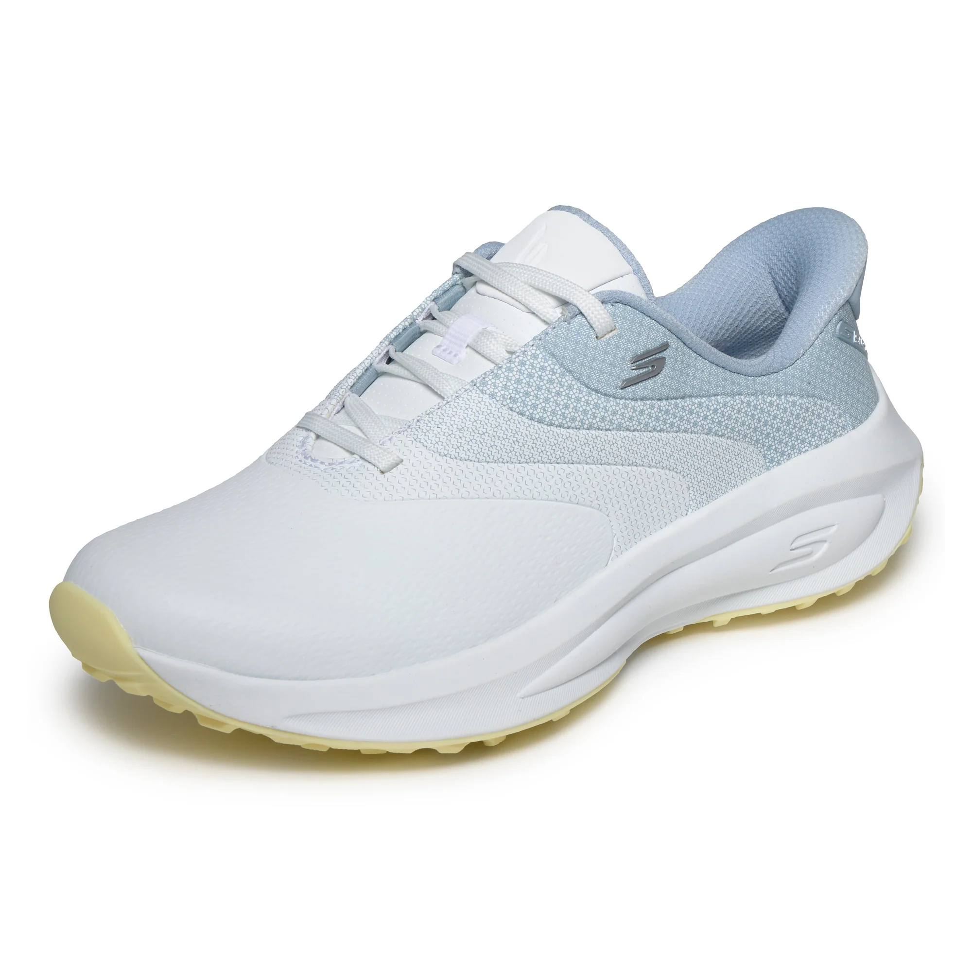 Skechers Women's Flow Slip-In Spikeless Golf Shoes - White, Light Blue & Yellow - Image 3