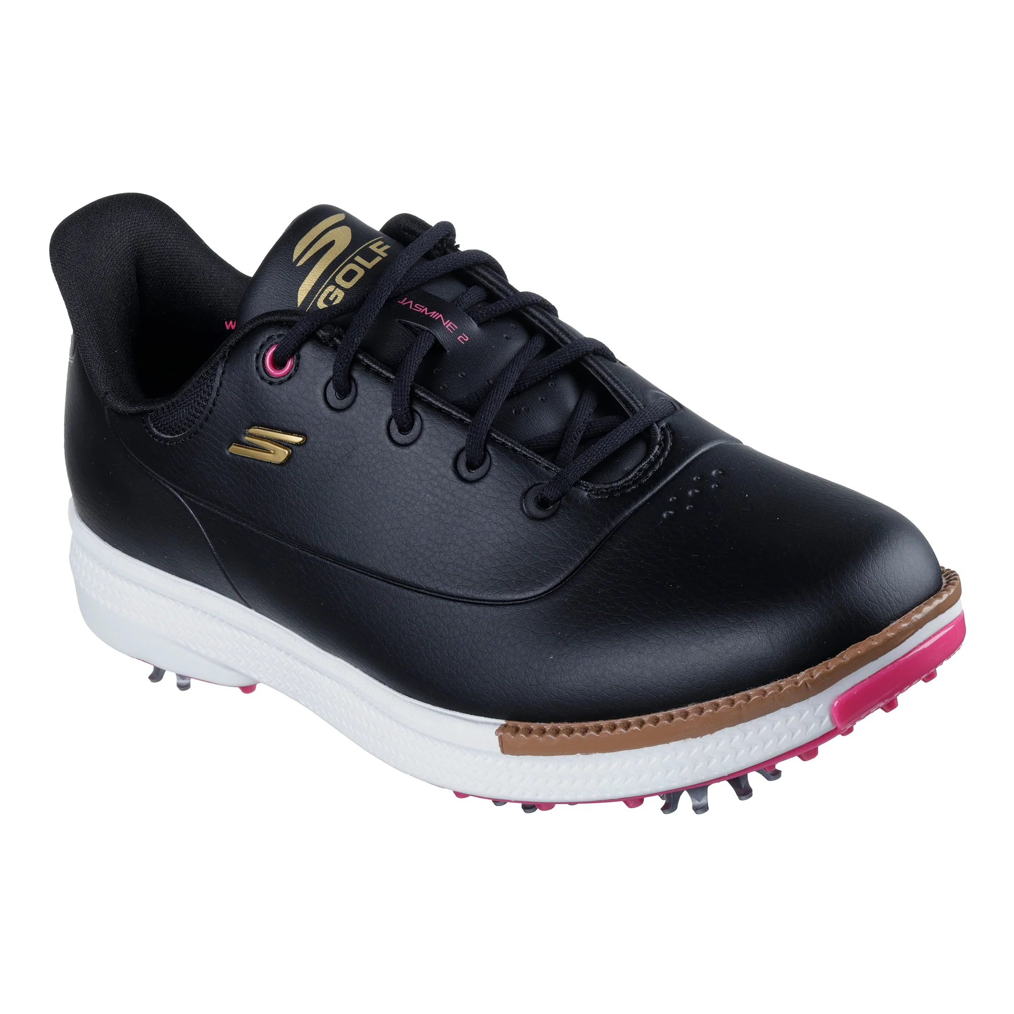 Skechers Women's Go Golf Jasmine 2 Spiked Golf Shoes - Black & Pink - Image 3