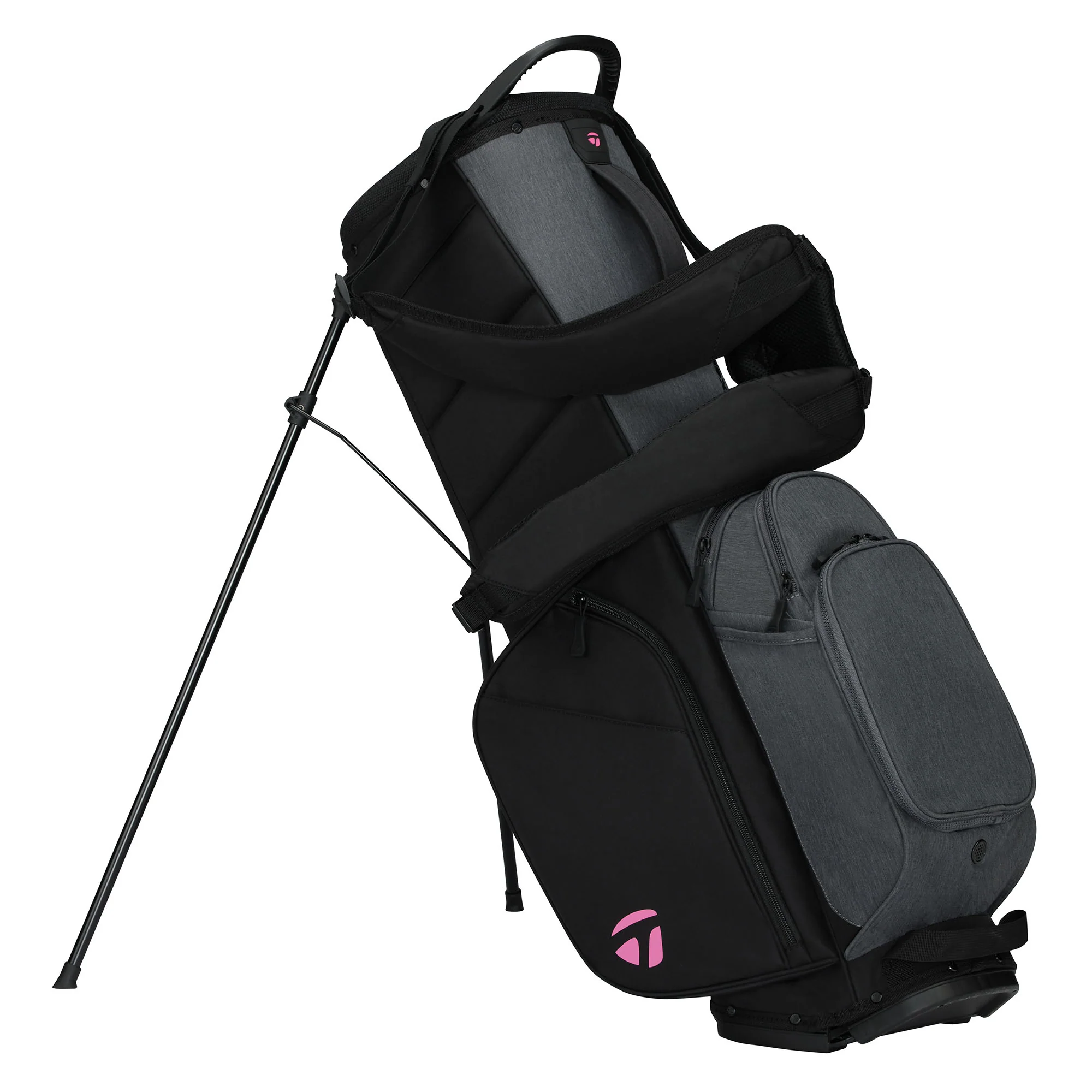 Taylormade Flextech Crossover Golf Stand Bag - Grey, Black & Neon Pink - Image 2