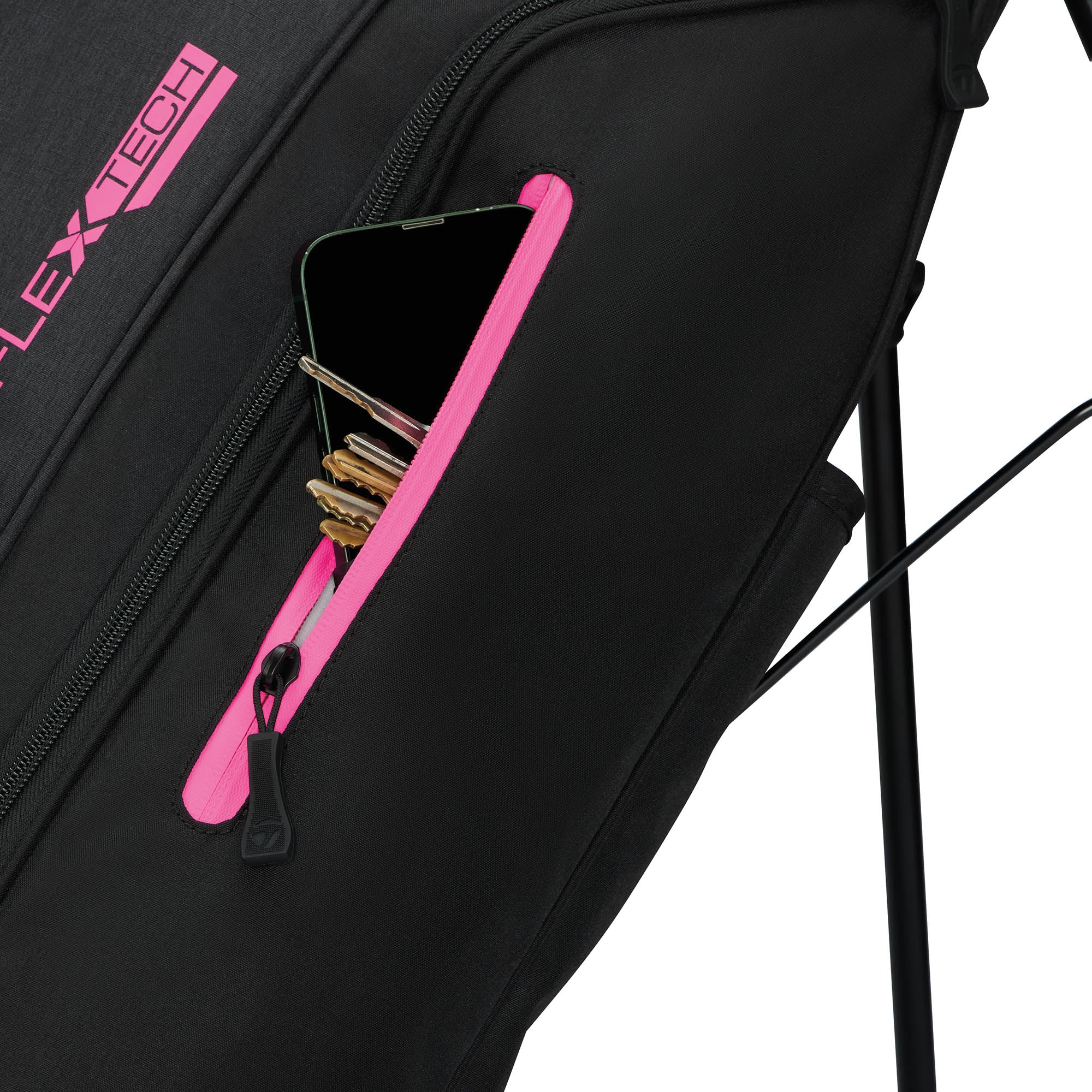 Taylormade Flextech Golf Stand Bag - Black & Neon Pink - Image 3
