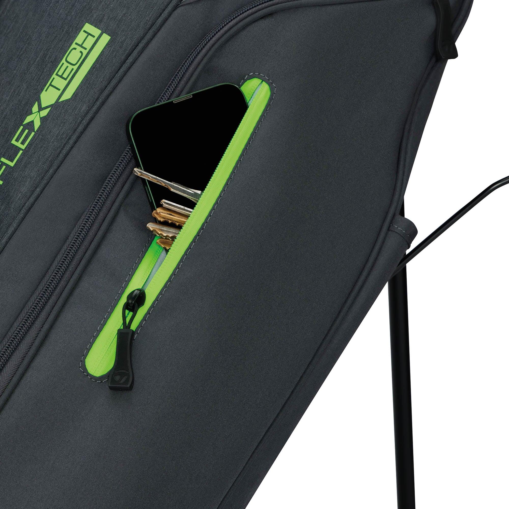 Taylormade Flextech Golf Stand Bag - Grey & Neon Green - Image 3