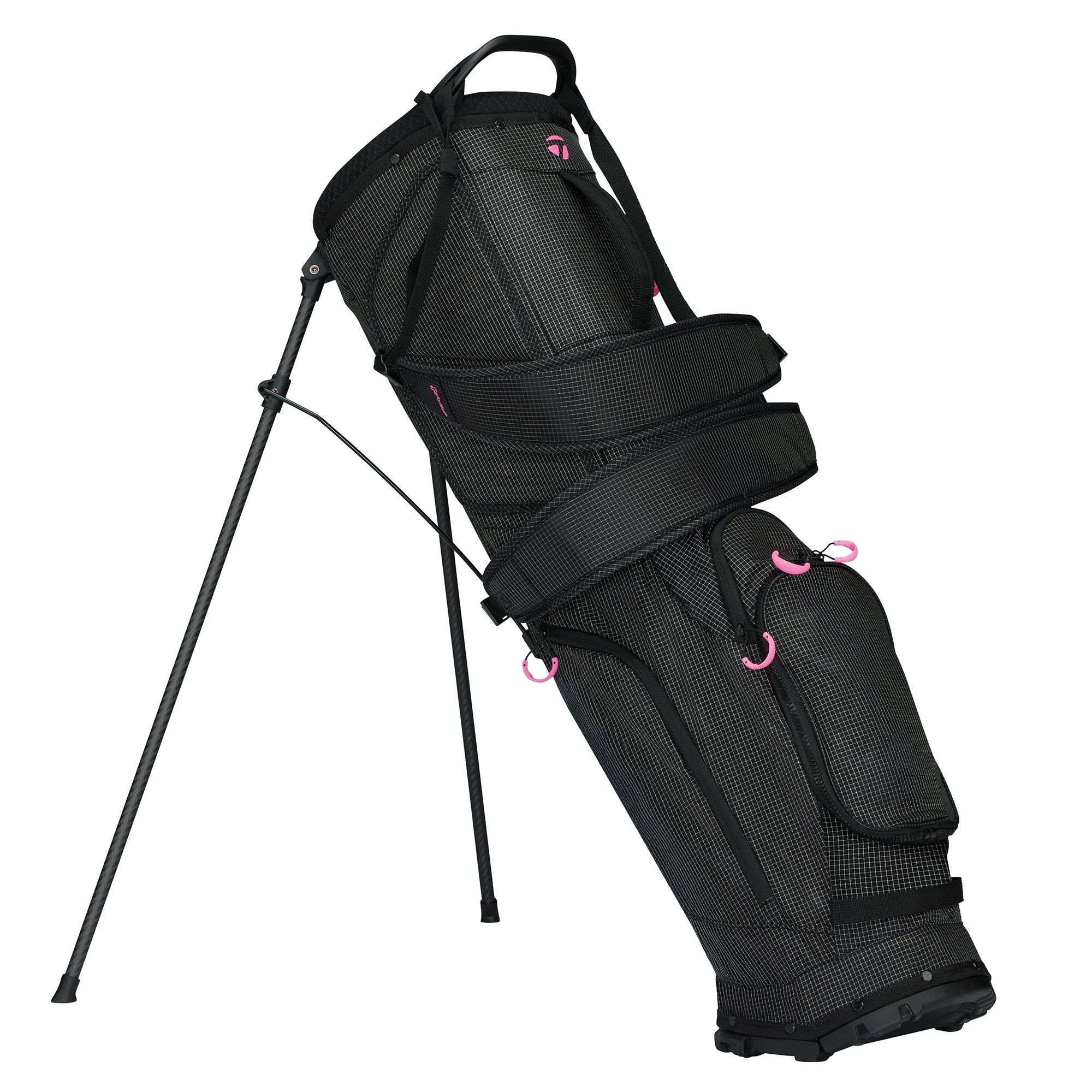 Taylormade Flextech SuperLite Golf Stand Bag - Black & Neon Pink - Image 2