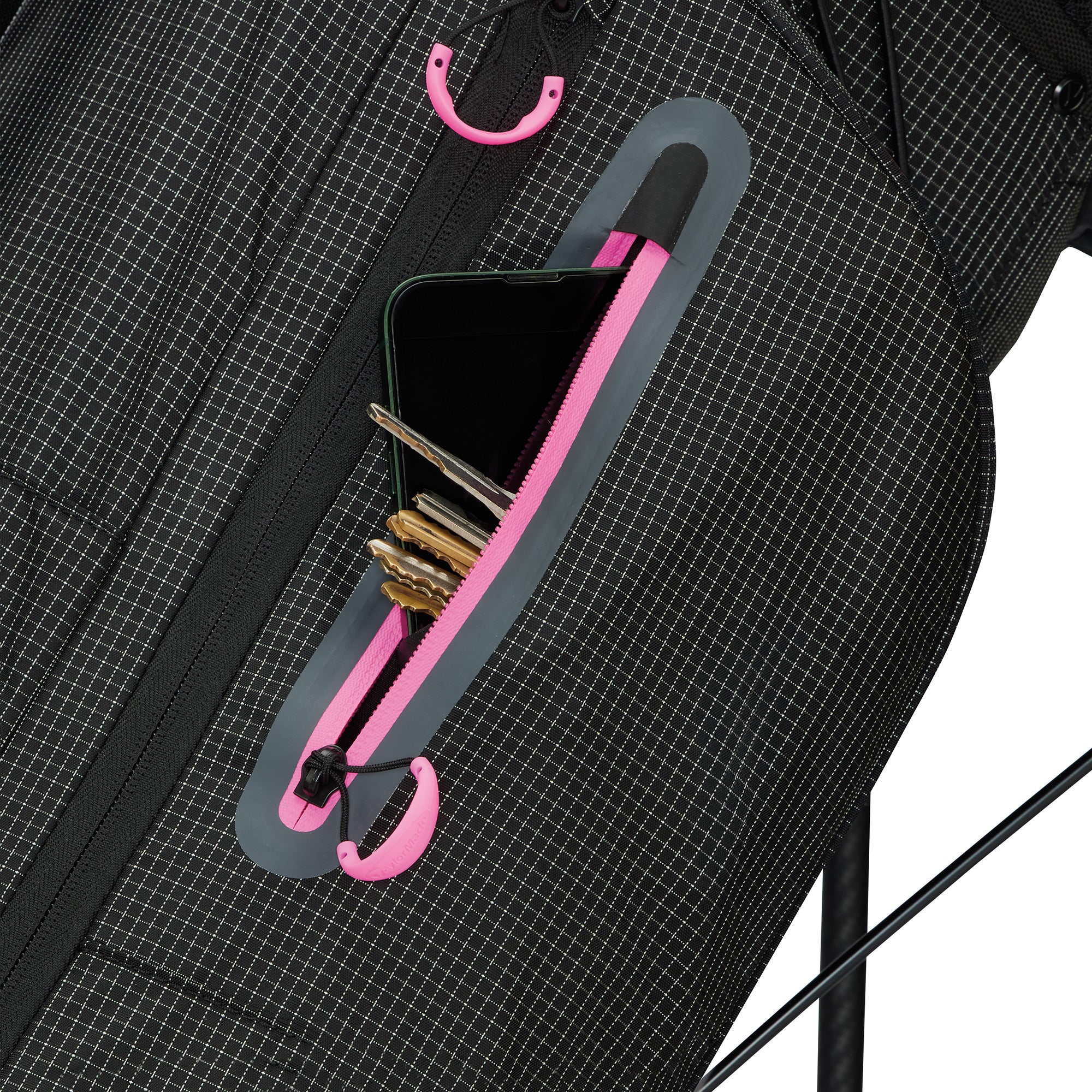 Taylormade Flextech SuperLite Golf Stand Bag - Black & Neon Pink - Image 3