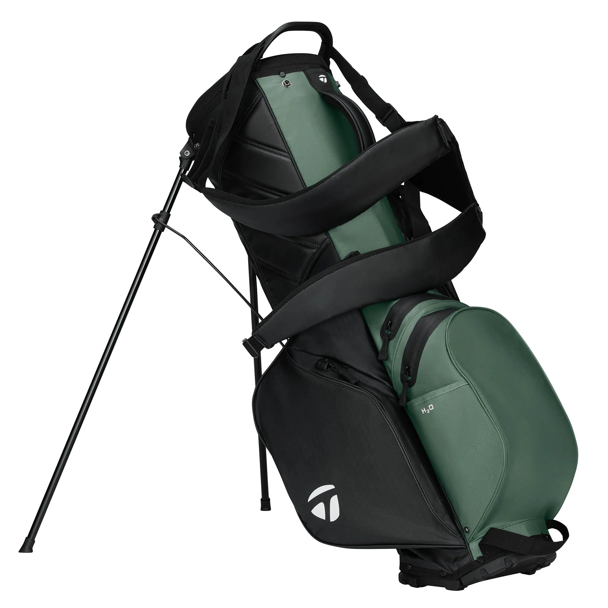 Taylormade StormDry Waterproof Golf Stand Bag - Black & Dark Sage - Image 2